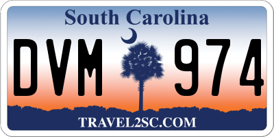 SC license plate DVM974