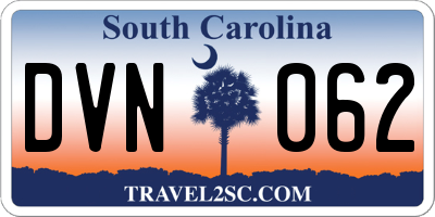 SC license plate DVN062