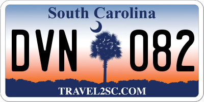 SC license plate DVN082