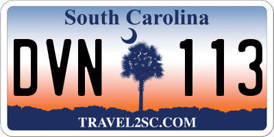SC license plate DVN113