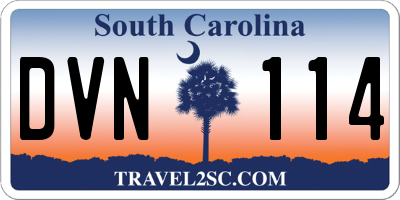 SC license plate DVN114