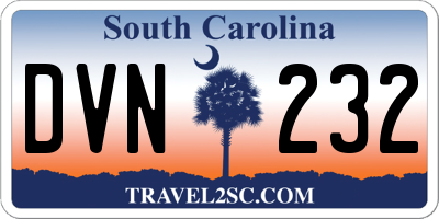 SC license plate DVN232
