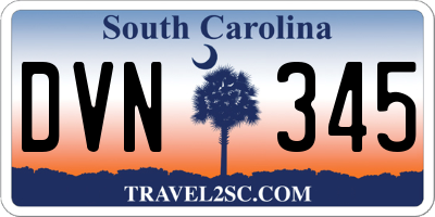 SC license plate DVN345