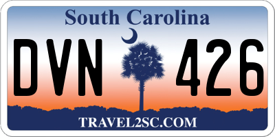 SC license plate DVN426
