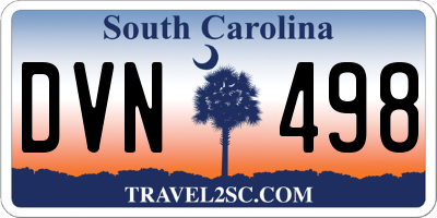 SC license plate DVN498