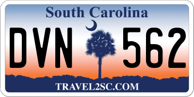 SC license plate DVN562