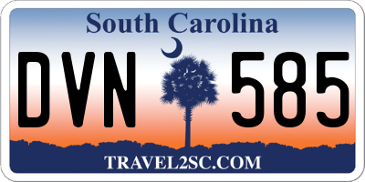 SC license plate DVN585
