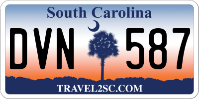 SC license plate DVN587