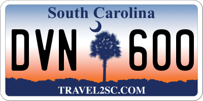 SC license plate DVN600
