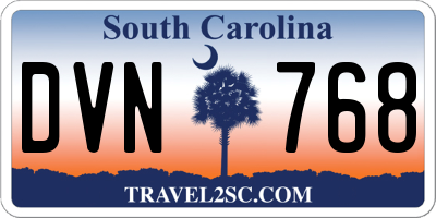 SC license plate DVN768