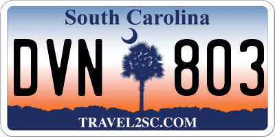 SC license plate DVN803