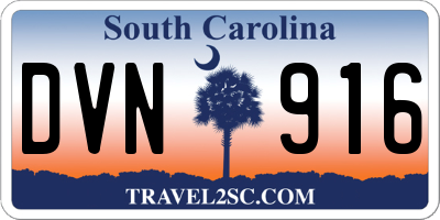 SC license plate DVN916