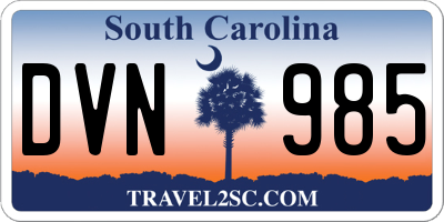 SC license plate DVN985
