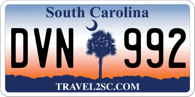 SC license plate DVN992
