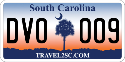 SC license plate DVO009