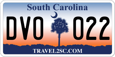 SC license plate DVO022