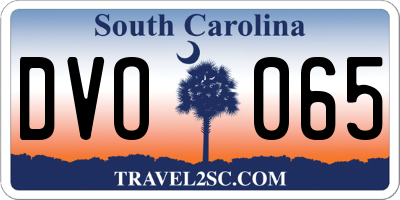 SC license plate DVO065