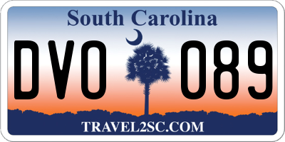 SC license plate DVO089