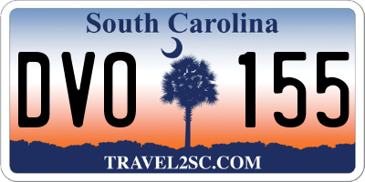 SC license plate DVO155