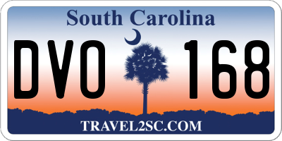 SC license plate DVO168