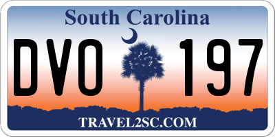SC license plate DVO197