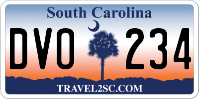 SC license plate DVO234