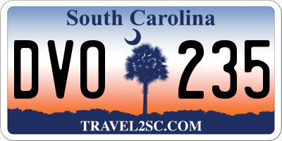 SC license plate DVO235
