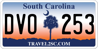 SC license plate DVO253