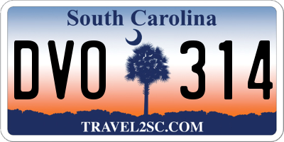 SC license plate DVO314