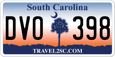SC license plate DVO398