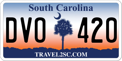 SC license plate DVO420