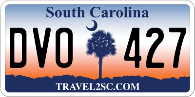 SC license plate DVO427