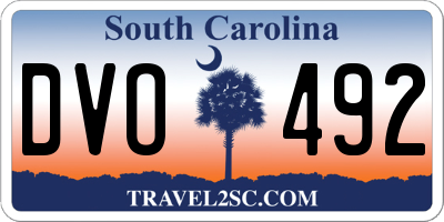 SC license plate DVO492