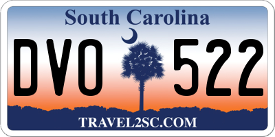 SC license plate DVO522