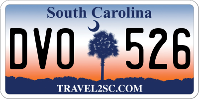 SC license plate DVO526