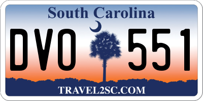 SC license plate DVO551