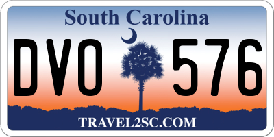 SC license plate DVO576