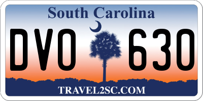 SC license plate DVO630