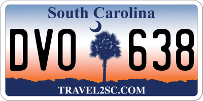 SC license plate DVO638