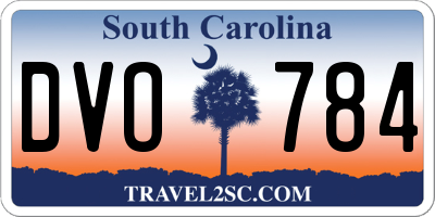 SC license plate DVO784