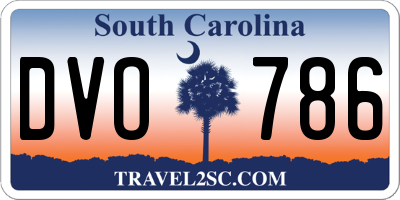 SC license plate DVO786