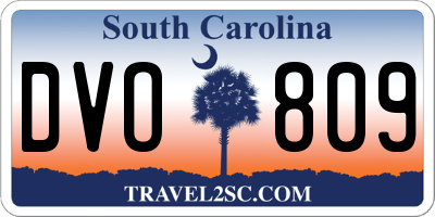 SC license plate DVO809