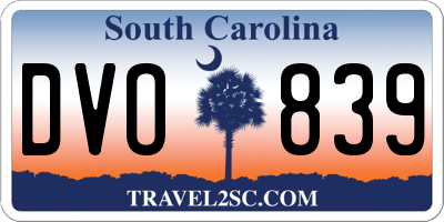 SC license plate DVO839