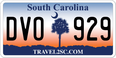 SC license plate DVO929