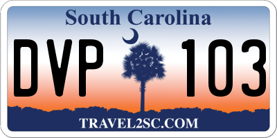 SC license plate DVP103