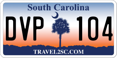 SC license plate DVP104