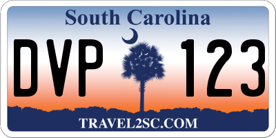 SC license plate DVP123