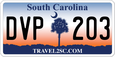 SC license plate DVP203