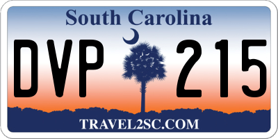 SC license plate DVP215