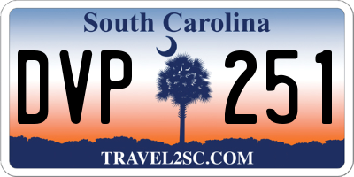 SC license plate DVP251